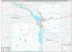 La Crosse-Onalaska Metro Area Wall Map Premium Style 2026
